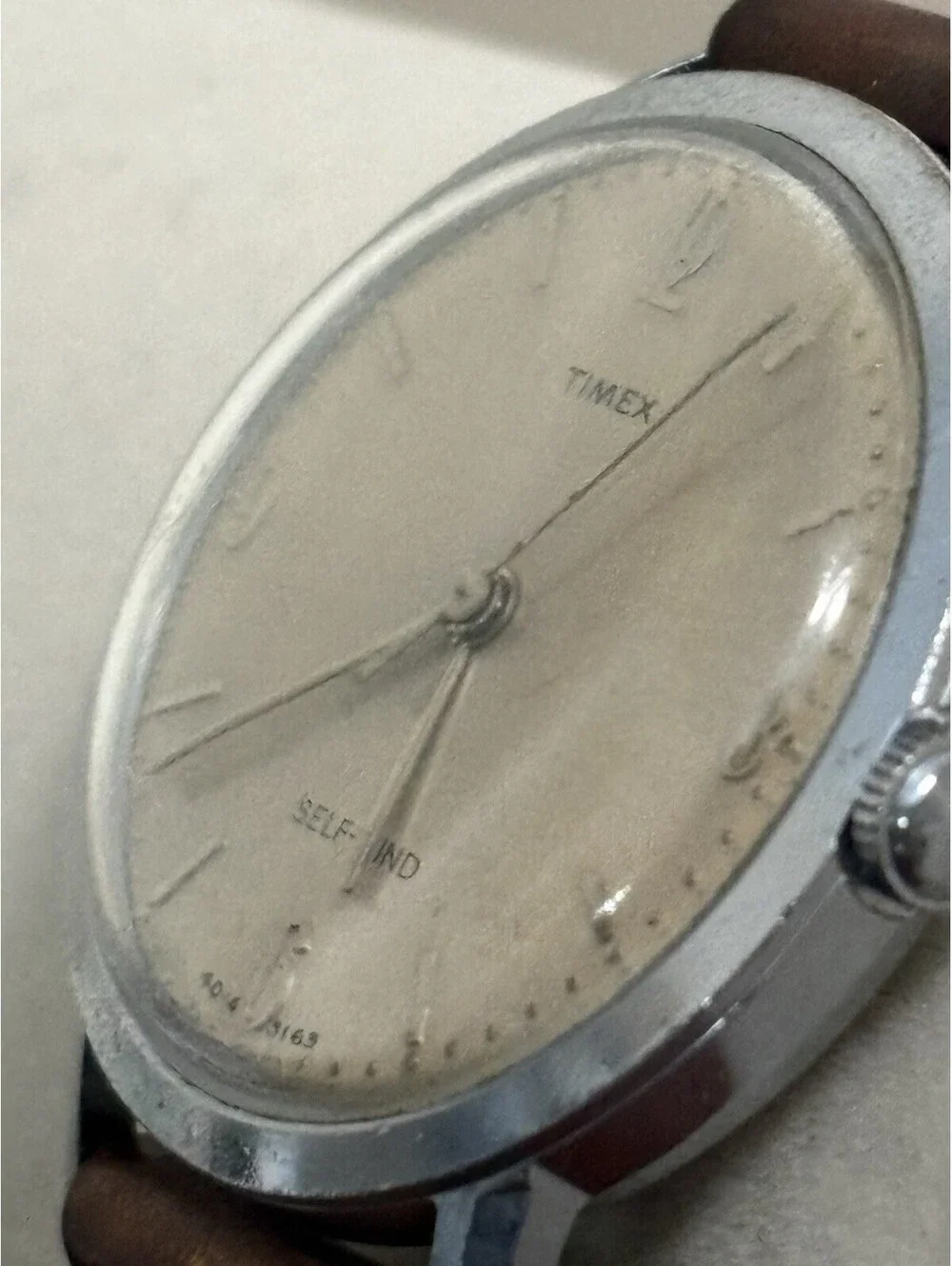Timex Viscount 1960’s Men's Silver Tone Self-Winding Watch Vintage 34mm